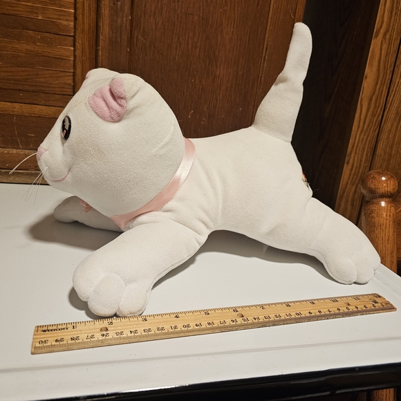 Pound Purries Vintage 1980s White and Pink Stuffed Cat Toy - Picture 5 of 5